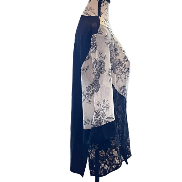 Spencer Alex Black & Cream Vintage 1080’s Kimono Jacket Women’s Size 1X - Picture 3 of 12